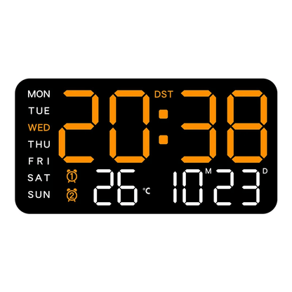 Large LED Digital Wall Clock With Remote Control And Dual Alarms 11