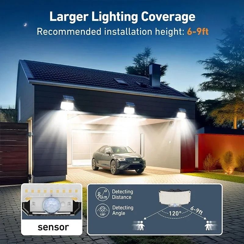 Solar Light Outdoor Motion Sensor LED Wall Lamp With Three Working Modes 3