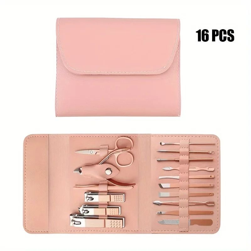 16pcs Professional Nail Clippers And Cuticle Nippers Set With Travel Case 2