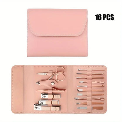16pcs Professional Nail Clippers And Cuticle Nippers Set With Travel Case 2
