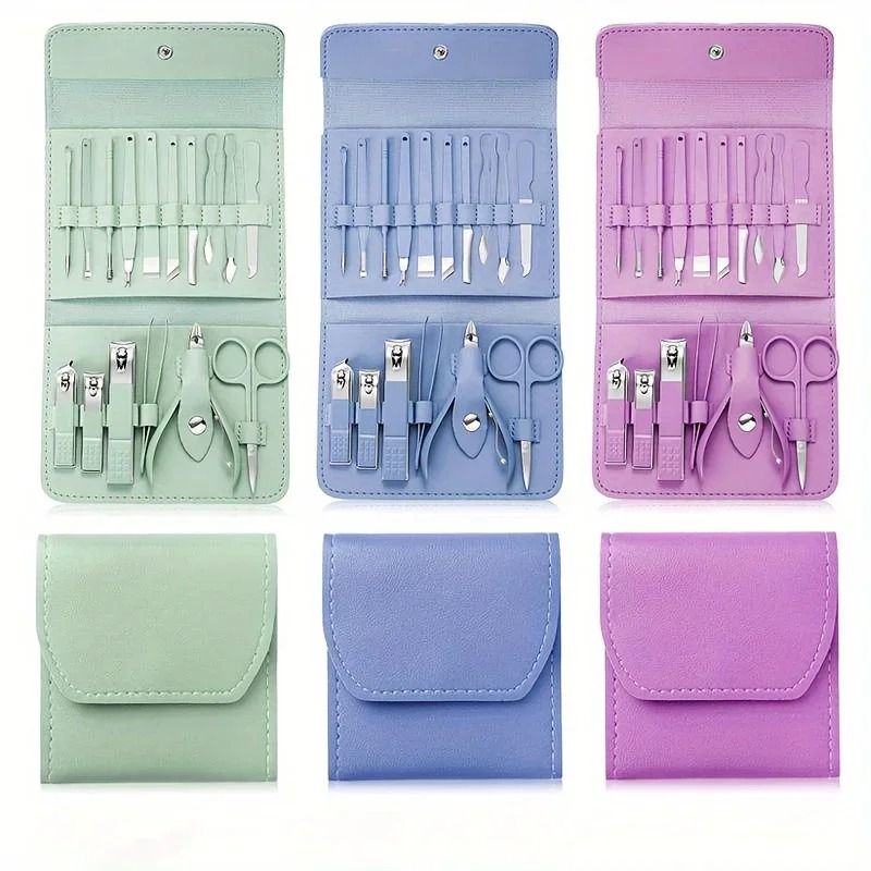 16pcs Professional Nail Clippers And Cuticle Nippers Set With Travel Case 4