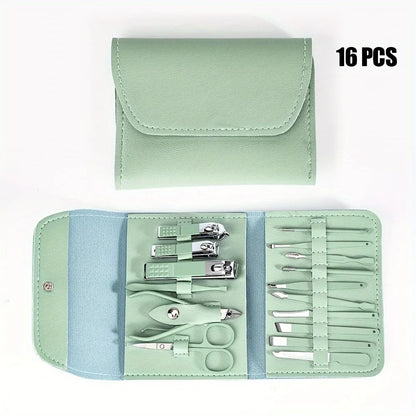 16pcs Professional Nail Clippers And Cuticle Nippers Set With Travel Case 6