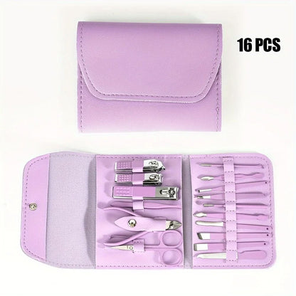 16pcs Professional Nail Clippers And Cuticle Nippers Set With Travel Case 7