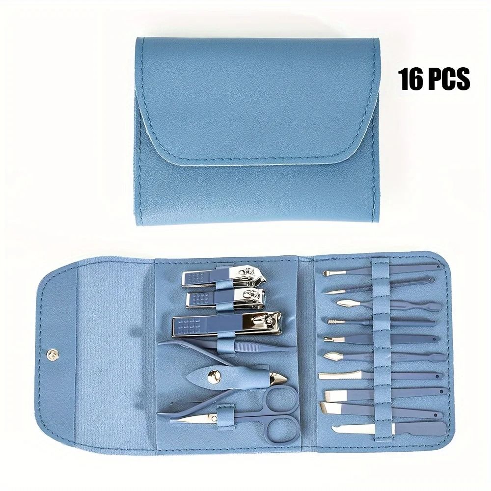 16pcs Professional Nail Clippers And Cuticle Nippers Set With Travel Case 8
