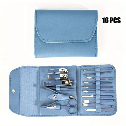 16pcs Professional Nail Clippers And Cuticle Nippers Set With Travel Case 8
