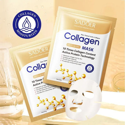 10pcs Anti Wrinkle Collagen Face Mask Moisturizing Anti Aging Repair Brightening Face Sheet Skincar 1