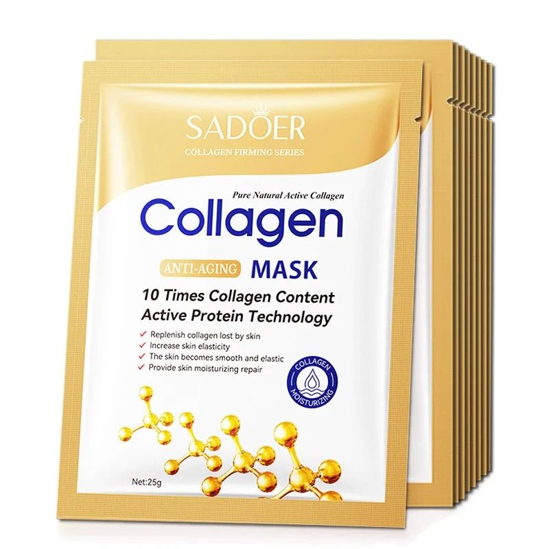 10pcs Anti Wrinkle Collagen Face Mask Moisturizing Anti Aging Repair Brightening Face Sheet Skincar 2