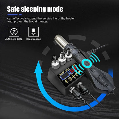 JCD 8898 Soldering Station 2 In 1 Soldering Iron And Hot Air Gun Rework Welding Repair Tool 2