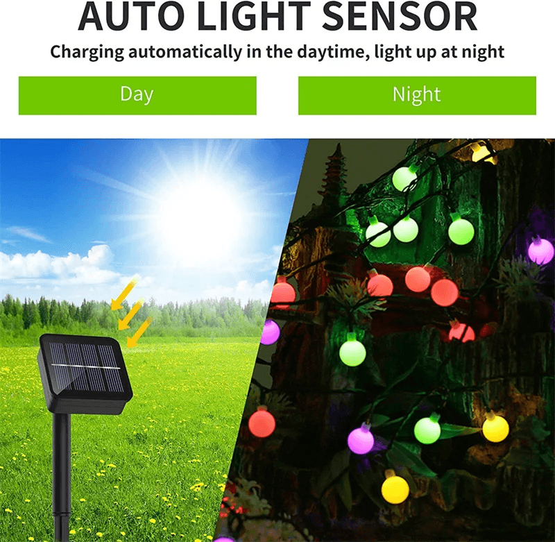Solar Globe String Lights Outdoor Waterproof With 8 Modes For Garden And Wedding Decor 3