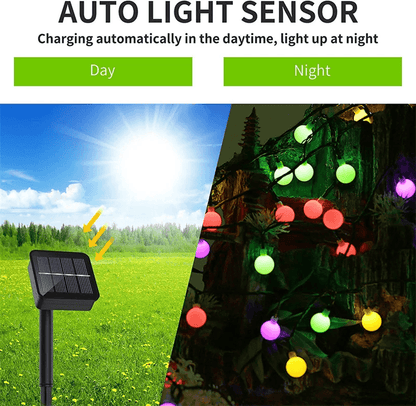 Solar Globe String Lights Outdoor Waterproof With 8 Modes For Garden And Wedding Decor 3