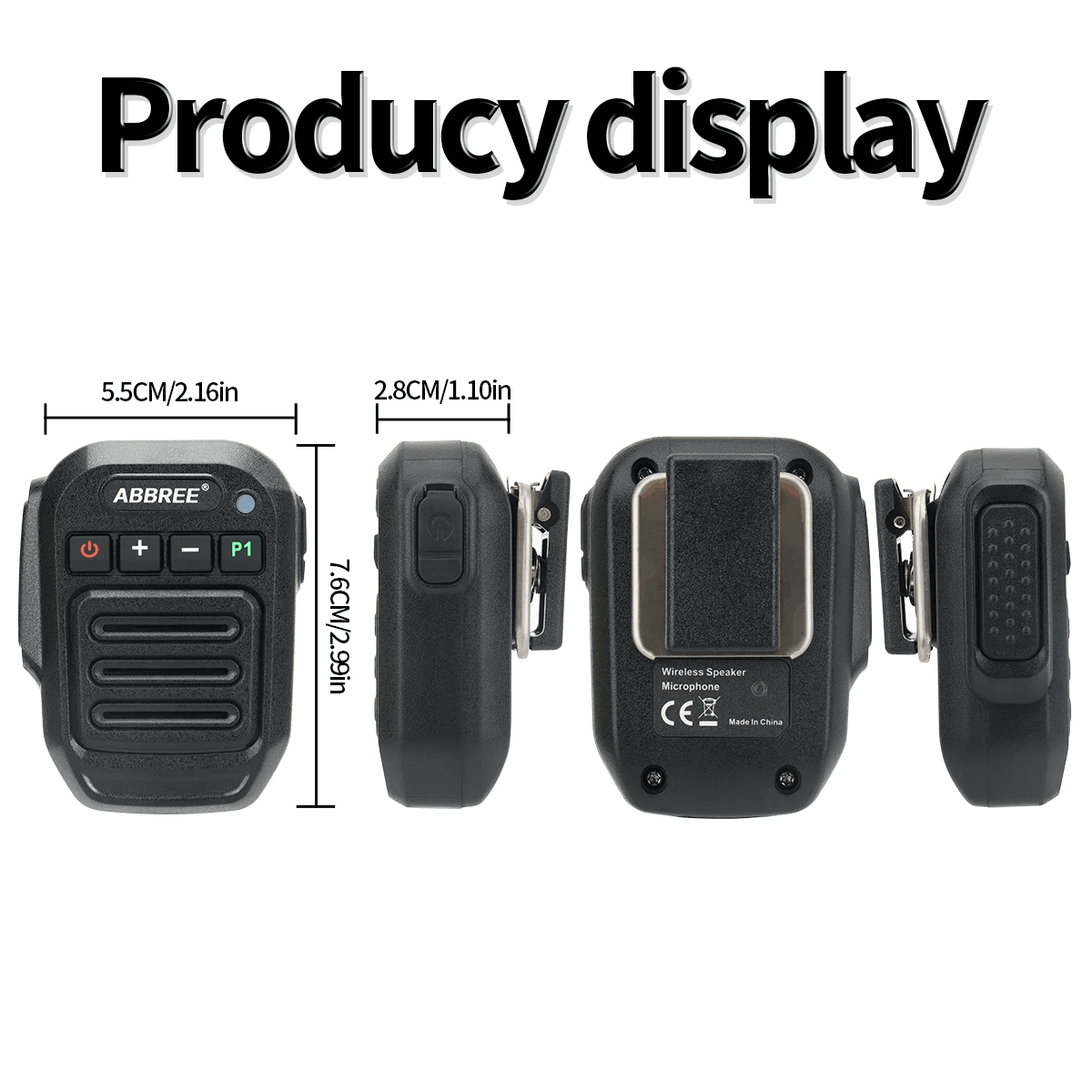 Wireless Bluetooth Walkie Talkie Speaker Mic  Handheld High Power TypeC Microphone 5