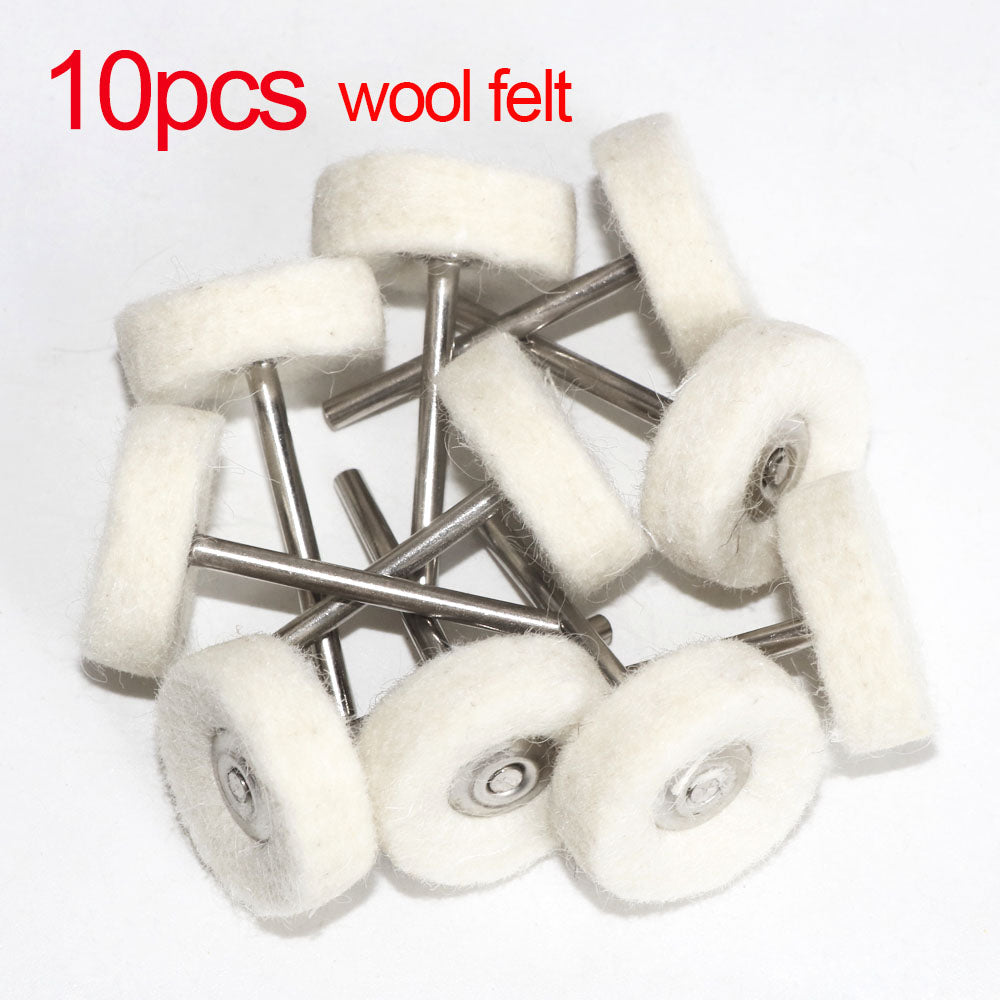 Wool Felt Sanding Grinding Buffing Wheel with Shank, Cotton Polishing Head Brush for Dremel Rotary Drill Tools