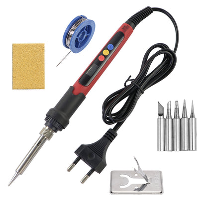 Adjustable Soldering Iron with LCD Display, Electric Welding Repair Tool Set with Solder Wire Tips, Precision Kit