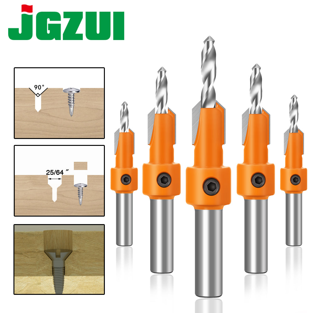 Shank HSS Woodworking Milling Cutter, Ceramic Finish CNC Carbide Tip, Teflon Coated Anti Kickback Drill Bit for Counter