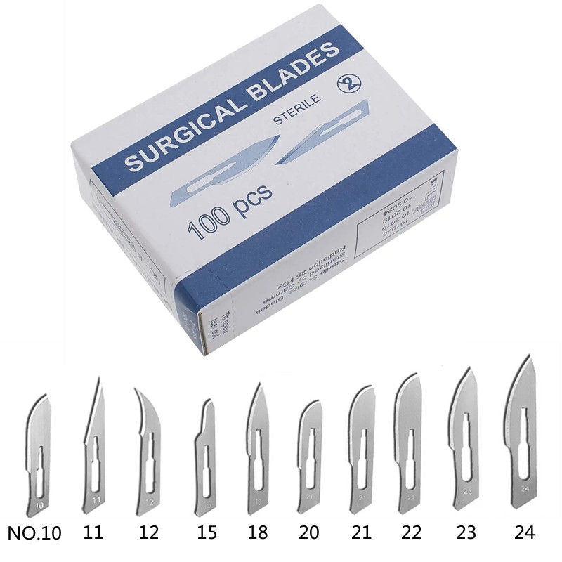 Carbon Steel Surgical Blades for Phone Repair, Carving, Eyebrow Grooming, Animal Care & Scalpel Knife Precision Cutter