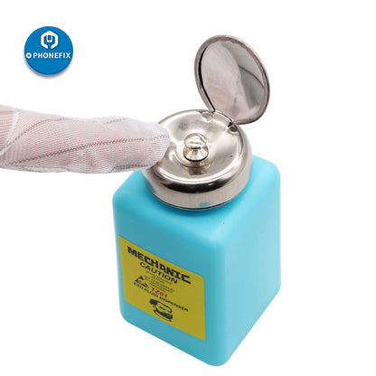 Plastic Alcohol Dispenser Bottle for iPhone Repair, ESD-Safe Liquid Container for Flux, Soldering & Motherboard Cleaning