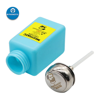 Plastic Alcohol Dispenser Bottle for iPhone Repair, ESD-Safe Liquid Container for Flux, Soldering & Motherboard Cleaning