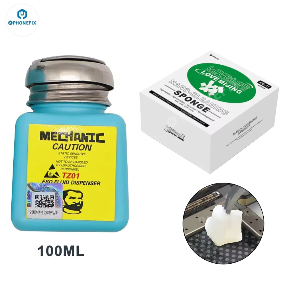 Plastic Alcohol Dispenser Bottle for iPhone Repair, ESD-Safe Liquid Container for Flux, Soldering & Motherboard Cleaning
