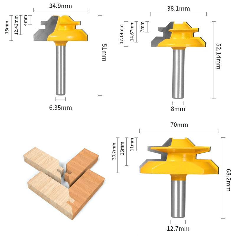 Lock Miter Router Bit – Woodworking Milling Cutter Tool for Creating Tight Corner Joints in Cabinets, Furniture