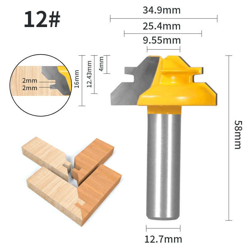 Lock Miter Router Bit – Woodworking Milling Cutter Tool for Creating Tight Corner Joints in Cabinets, Furniture