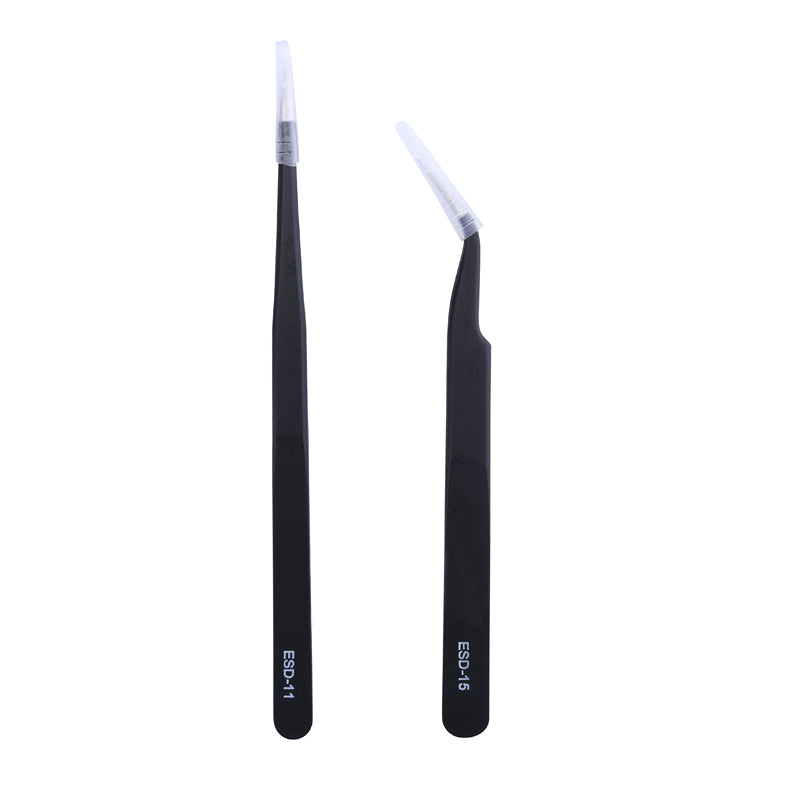 Stainless Steel ESD Tweezer Set, Anti-Static Precision Tweezers Tool Kit for Electronics Repair, Jewelry Making
