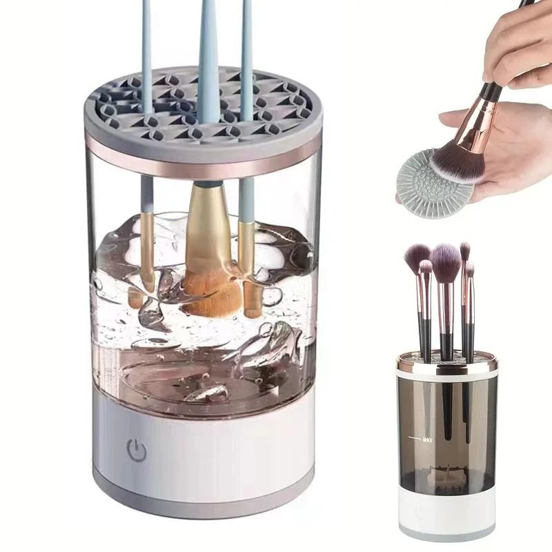 USB Plug Electric Makeup Brush Cleaner with Collars and Rubber Bowl