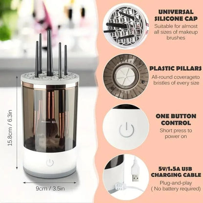 USB Plug Electric Makeup Brush Cleaner With Collars And Rubber Bowl 1