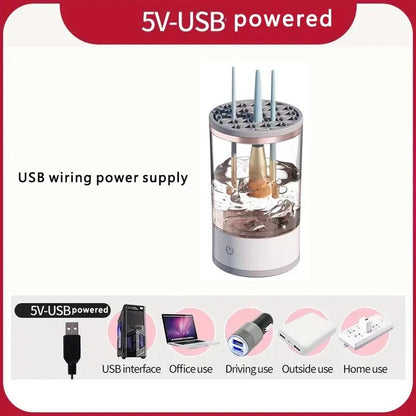 USB Plug Electric Makeup Brush Cleaner With Collars And Rubber Bowl 5