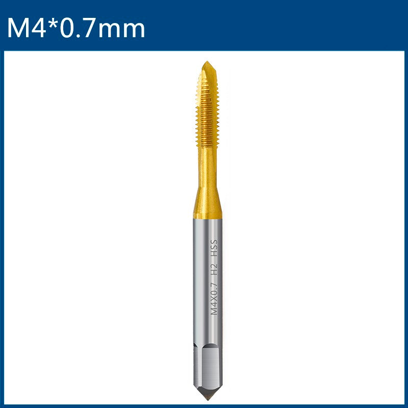 HSS Titanium Coated Metric Thread Tap Drill Bit Set Straight Flute Hand Tapping Tools For Metalwork 10