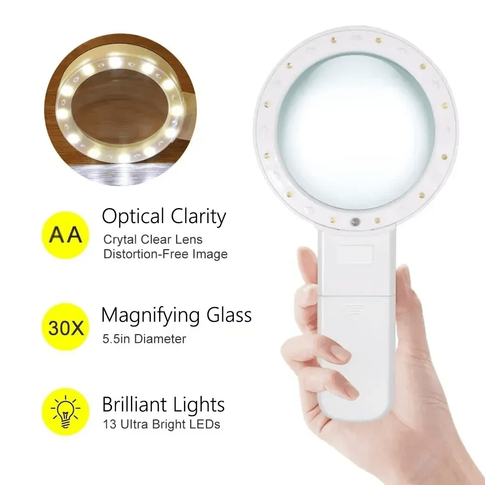30X Illuminated Magnifying Glass With 12 LED Lights And Optional Gift Box 1