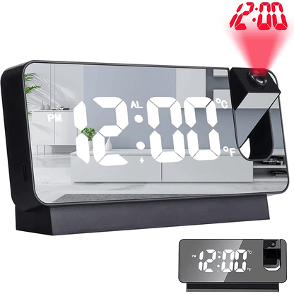180 Degree Projection LED Alarm Clock With USB Charging And Ceiling Display 6