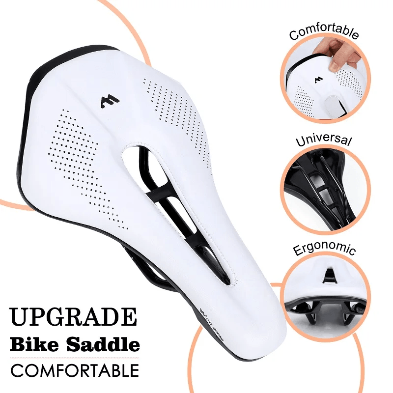 Comfortable Hollow Bike Saddle PU Leather Road Cycling Seat Cushion 2