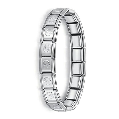 Fashion Hapiship Women Wide Italian Elastic Charm Bracelet, Stainless Steel Bangle Jewelry for Stylish Everyday Wear