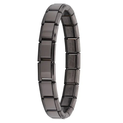Fashion Hapiship Women Wide Italian Elastic Charm Bracelet, Stainless Steel Bangle Jewelry for Stylish Everyday Wear
