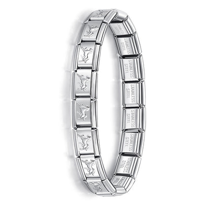 Fashion Hapiship Women Wide Italian Elastic Charm Bracelet, Stainless Steel Bangle Jewelry for Stylish Everyday Wear