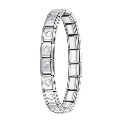 Fashion Hapiship Women Wide Italian Elastic Charm Bracelet, Stainless Steel Bangle Jewelry for Stylish Everyday Wear