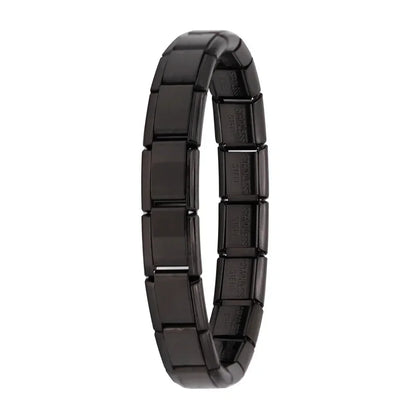 Fashion Hapiship Women Wide Italian Elastic Charm Bracelet, Stainless Steel Bangle Jewelry for Stylish Everyday Wear