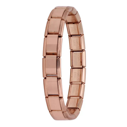 Fashion Hapiship Women Wide Italian Elastic Charm Bracelet, Stainless Steel Bangle Jewelry for Stylish Everyday Wear