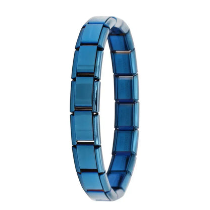 Fashion Hapiship Women Wide Italian Elastic Charm Bracelet, Stainless Steel Bangle Jewelry for Stylish Everyday Wear
