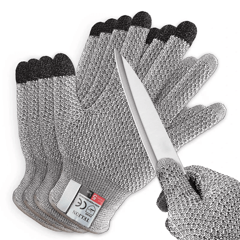 Cut-Resistant Kitchen Gloves with Touchscreen Compatibility