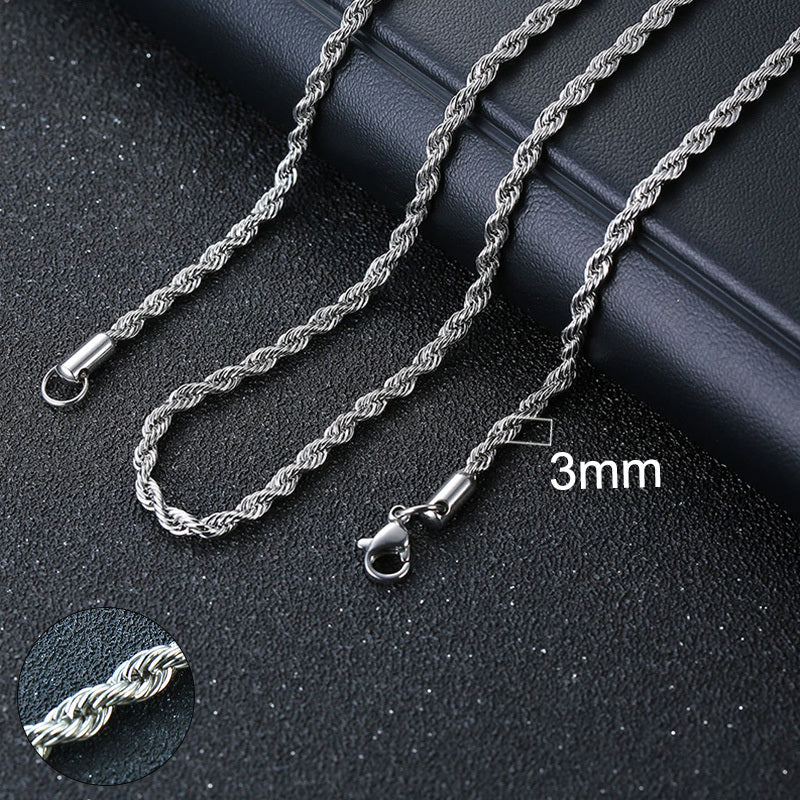Basic Punk Cuban Chain Necklace for Men Women, Vintage Gold Solid Metal Curb Link Choker, Stainless Steel Jewelry