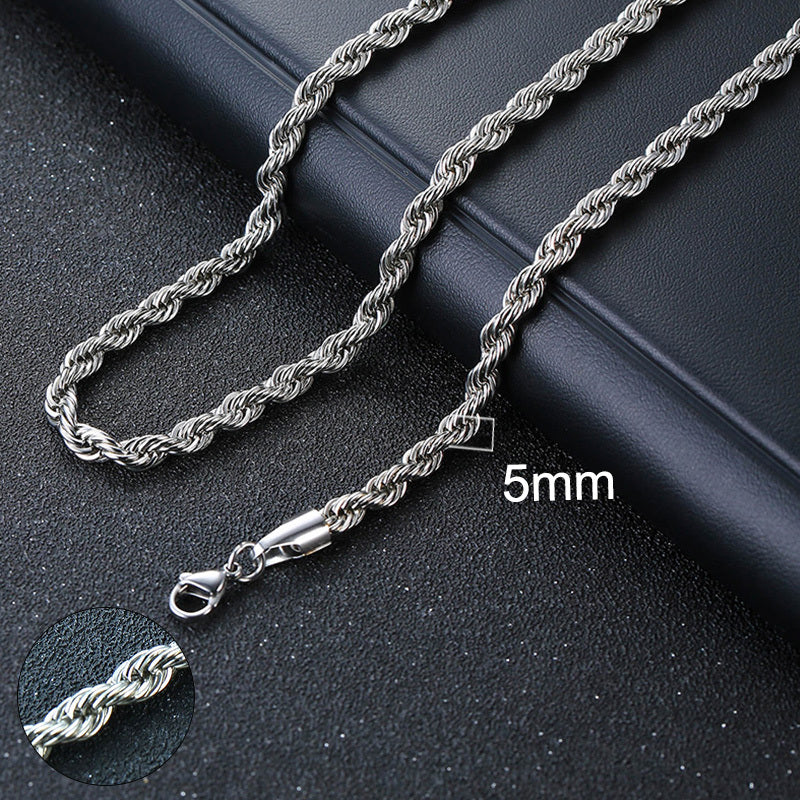 Basic Punk Cuban Chain Necklace for Men Women, Vintage Gold Solid Metal Curb Link Choker, Stainless Steel Jewelry