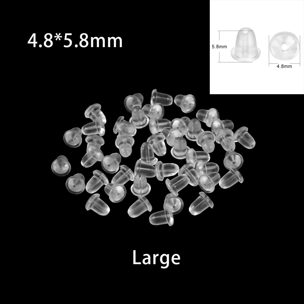 Soft Silicone Rubber Earring Back Stoppers For Stud Earrings DIY Earring Findings  Bullet Tube Ear  9