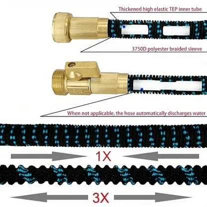 Expandable Garden Hose With Sprayer And 34 Connector  No Kinks Lightweight Flexible 2