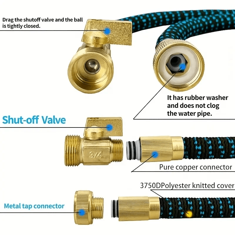 Expandable Garden Hose With Sprayer And 34 Connector  No Kinks Lightweight Flexible 4