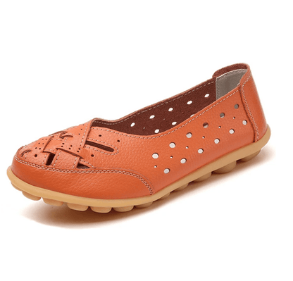 SoftStep Genuine Leather Hollow SlipOn Ballet Flats 2