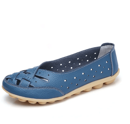 SoftStep Genuine Leather Hollow SlipOn Ballet Flats 4