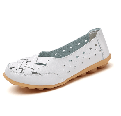 SoftStep Genuine Leather Hollow SlipOn Ballet Flats 6