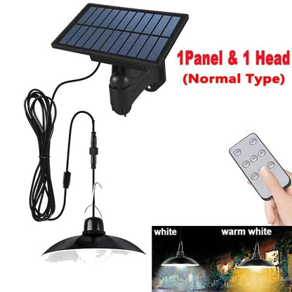Solar Powered Pendant Light With Double Head LED Chandelier Waterproof Outdoor Indoor Shed Barn Roo 6