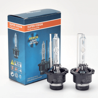 2pcs Xenon HID Headlight Bulbs with Metal Base – 4300K 6000K 8000K D2S D2R D4S